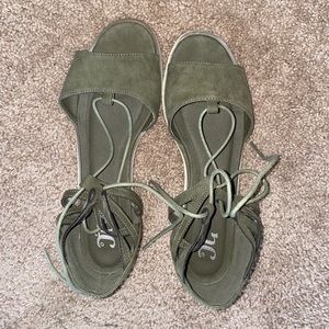 Green sandals